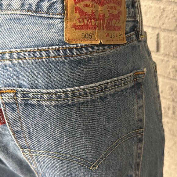 Levi 505 Straight Leg Denim Jeans Size 36 x 30 - Picture 5 of 6